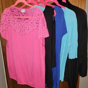 Lot Of 5 2x XXL Cold Shoulder Shirts Ava Viv Maurices Green Envelope Merona